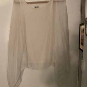 White silk tunic with connected tank